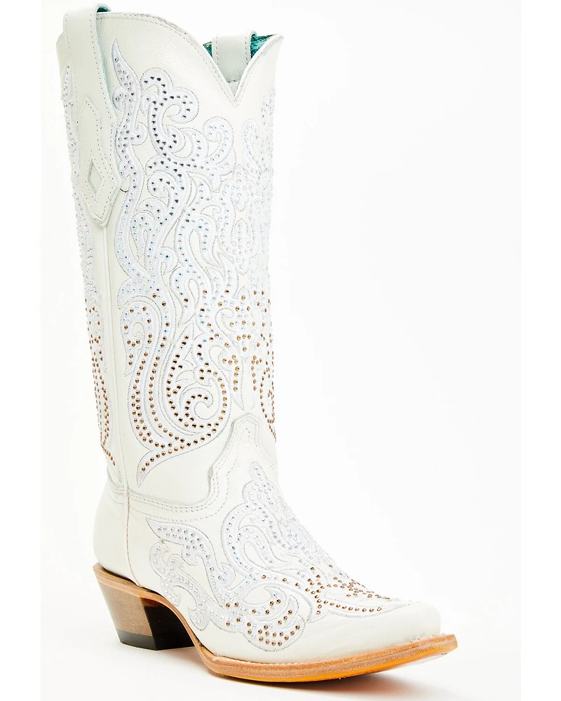 Corral Women's Crystal Embroidered Western Boots - Snip Toe