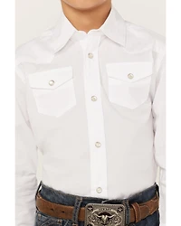 Wrangler Boy's Dress Western Solid Snap Shirt