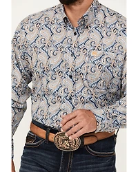 Cinch Men's Paisley Print Long Sleeve Button-Down Western Shirt