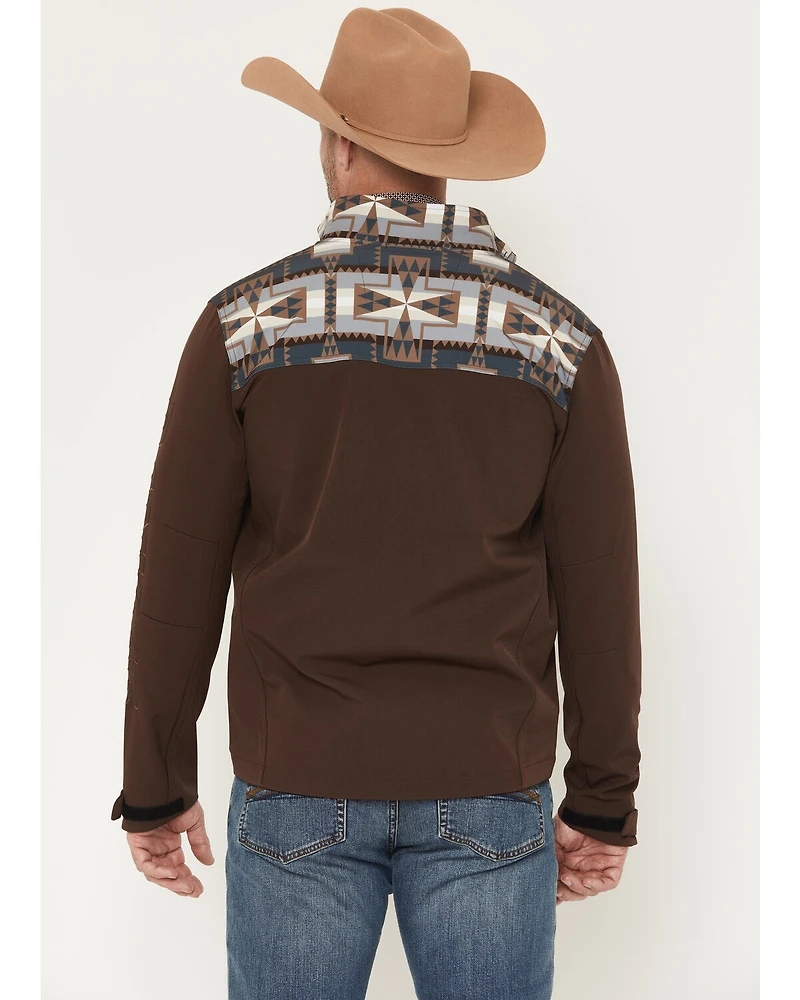 RANK 45® Men's Cheneka 2.0 Colorblock Southwestern Print Softshell Jacket