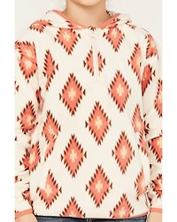 Shyanne Girls' Southwestern Printed Polar Fleece Hooded Pullover