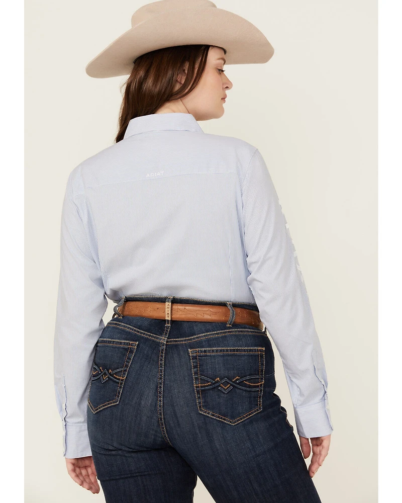 Ariat Women's Striped Team Kirby Long Sleeve Button-Down Stretch Western Shirt - Plus