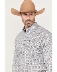 Cinch Men's Floral Geo Print Long Sleeve Button-Down Western Shirt