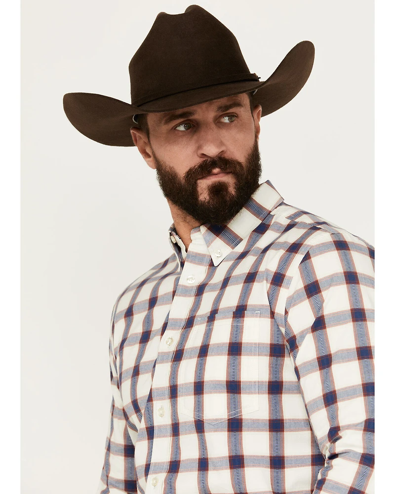 Cody James Men's Yeehaw Plaid Print Long Sleeve Button-Down Stretch Western Shirt - Tall