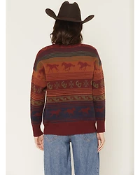 Panhandle Slim Women's Horse Striped Sweater