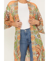 Flying Tomato Women's Paisley Print Kimono