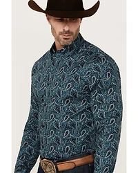 Cody James Men's Lasso Paisley Print Long Sleeve Button-Down Stretch Western Shirt
