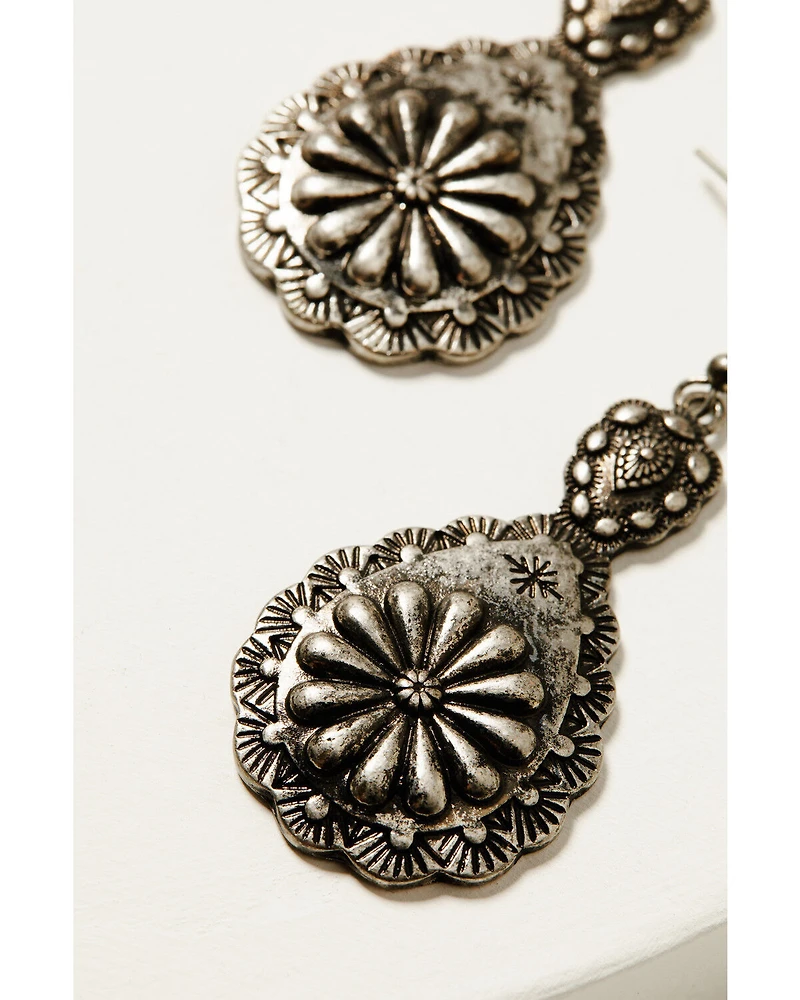 Shyanne Women's Isla Oasis Stamped Silver Earrings