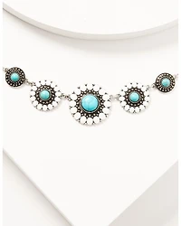Shyanne Women's Silver Turquoise & White Concho Jewelry Set
