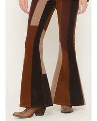 Wrangler X Lainey Wilson Women's High Rise Patchwork Corduroy Bell Bottom Stretch Flare Jeans