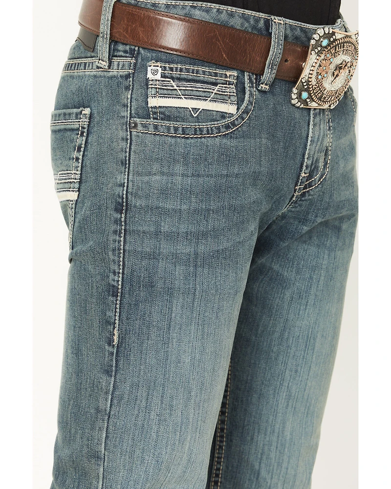 Rock & Roll Denim Men's Pistol Medium Vintage Wash Straight Stretch Jeans