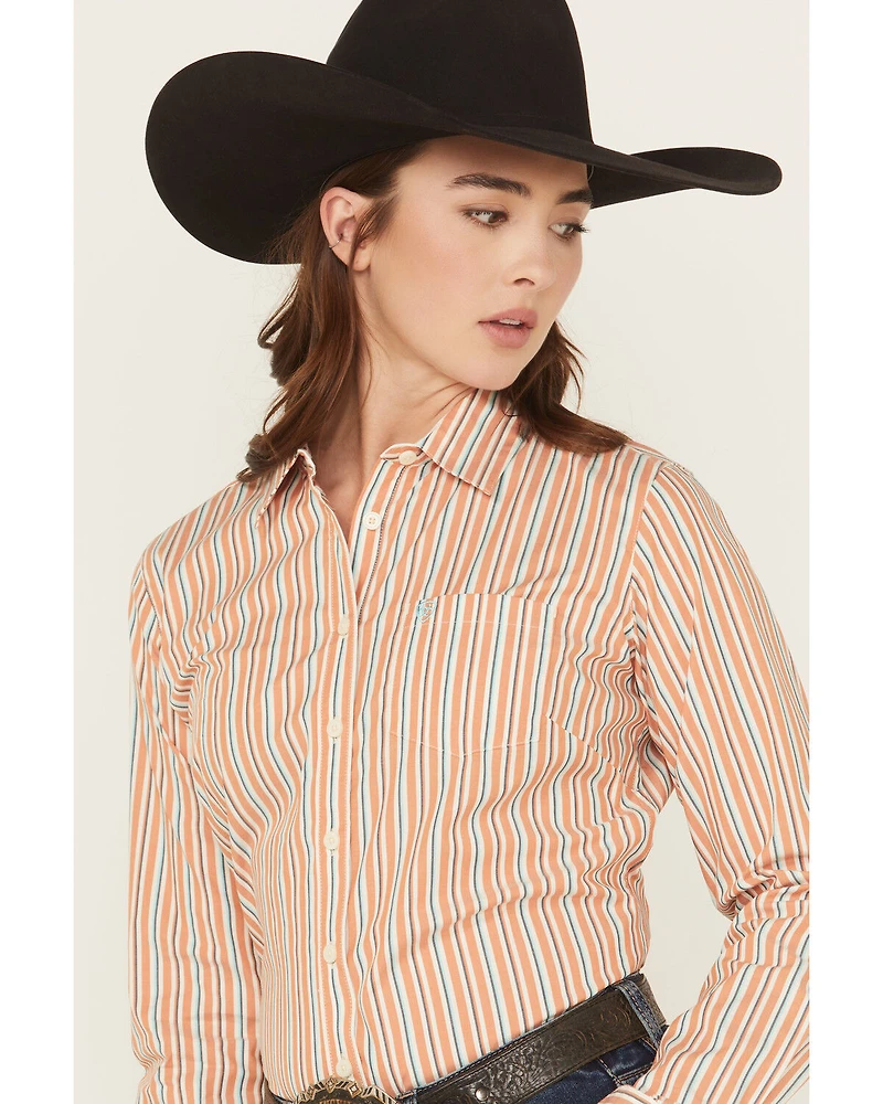 Ariat Women's Malia Striped Print Long Sleeve Button-Down Stretch Western Shirt