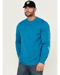Hawx Men's Long Sleeve Knit Solid Logo Work T-Shirt - Tall