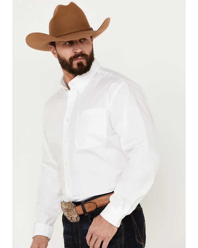 Cinch Men's Solid Long Sleeve Button-Down Western Shirt