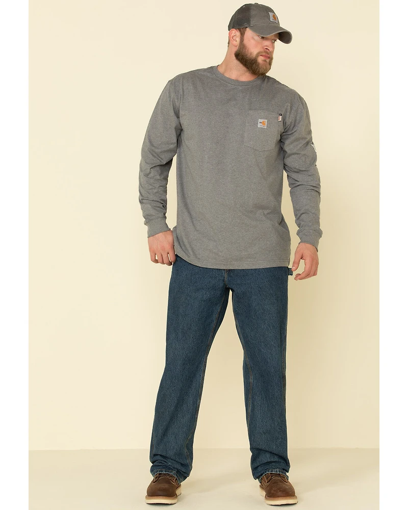Carhartt Men's FR Midweight Signature Logo Long Sleeve Work Shirt