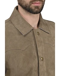 Frye Men's Solid Suede Snap Western Shirt