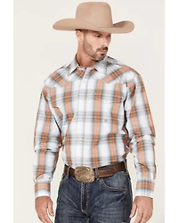 Roper Men's Setting Sun Large Ombre Plaid Long Sleeve Pearl Snap Western Shirt