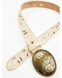 Shyanne Women's Nellie Tooled Cutout Oval Buckle Belt
