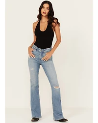 Idyllwind Women's Arbor Medium Wash Outlaw High Rise Flare Super Stretch Denim Jeans