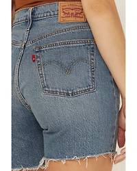 Levi's Women's 501® Dark Wash High Rise Mid Thigh Stretch Denim Shorts