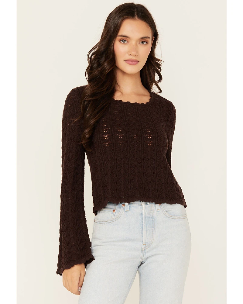 Shyanne Women's Bell Sleeve Pointelle Sweater