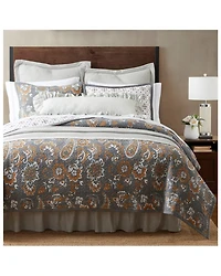 HiEnd Accents Gray Abbie Western Paisley Reversible 2-Piece Twin Quilt Set