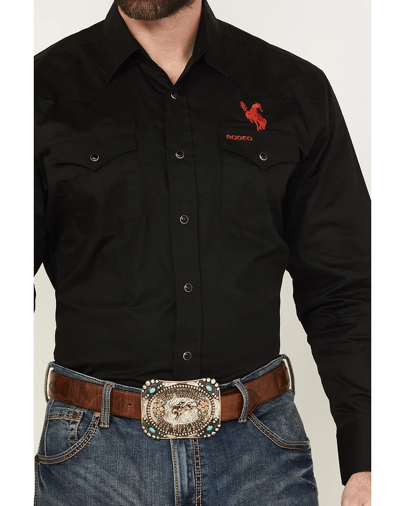 Rodeo Clothing Men's Boot Barn Exclusive Mexico Embroidered Long Sleeve Snap Western Shirt