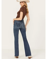 Mia and Moss Women's Kentucky Blues Medium Wash High Rise Flare Stretch Jeans
