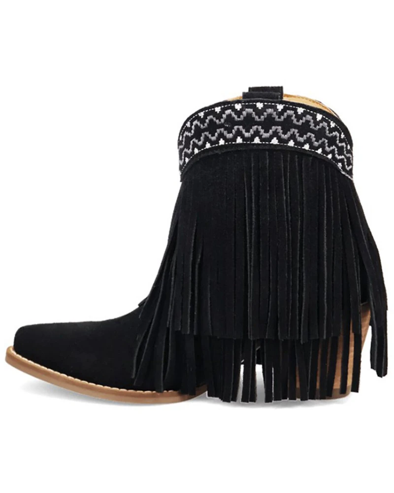 Dingo Women's Tapadero Suede Fringe Western Booties