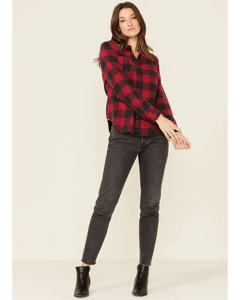 Flag & Anthem Women's Buffalo Check Long Sleeve Western Shirt