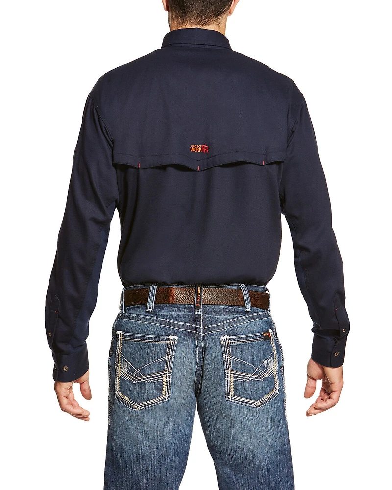 Ariat Men's FR Solid Vent Long Sleeve Button Down Work Shirt - Big