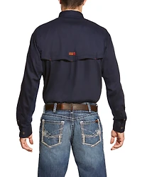 Ariat Men's FR Solid Vent Long Sleeve Button Down Work Shirt - Big