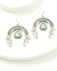 Idyllwind Women's Crescent Squash Blossom Rhinestone Statement Earrings