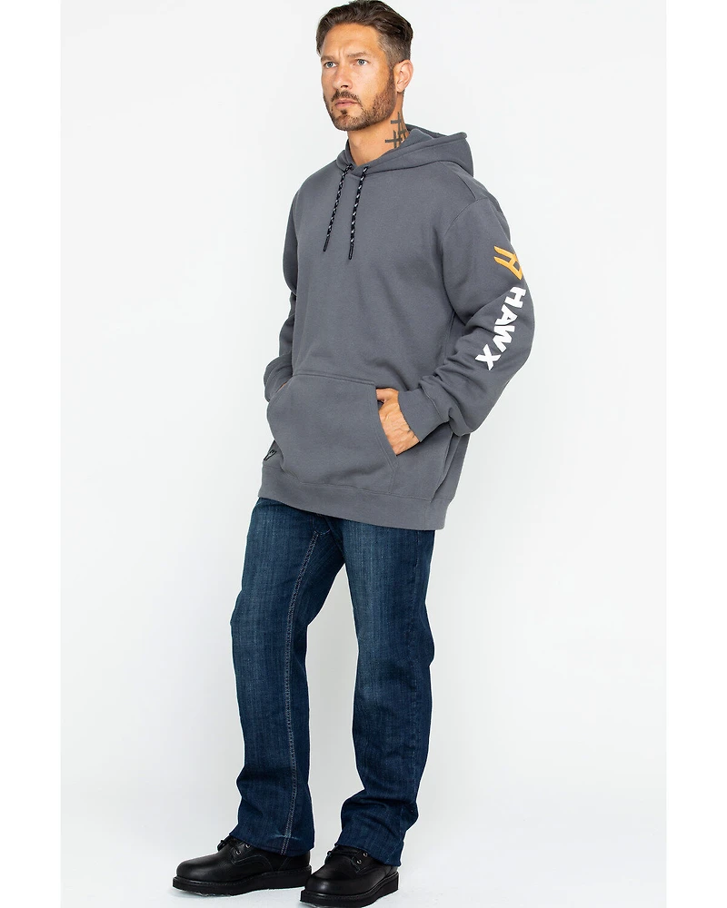 Hawx Men's Logo Sleeve Hooded Work Sweatshirt
