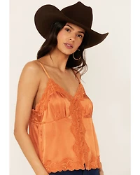 Shyanne Women's Lace Trim Satin Cami