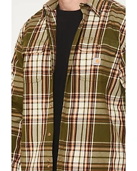 Carhartt Men's Heavyweight Plaid Print Long Sleeve Button-Down Flannel Shirt