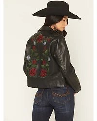 Idyllwind Women's Glenrose Floral Leather Jacket