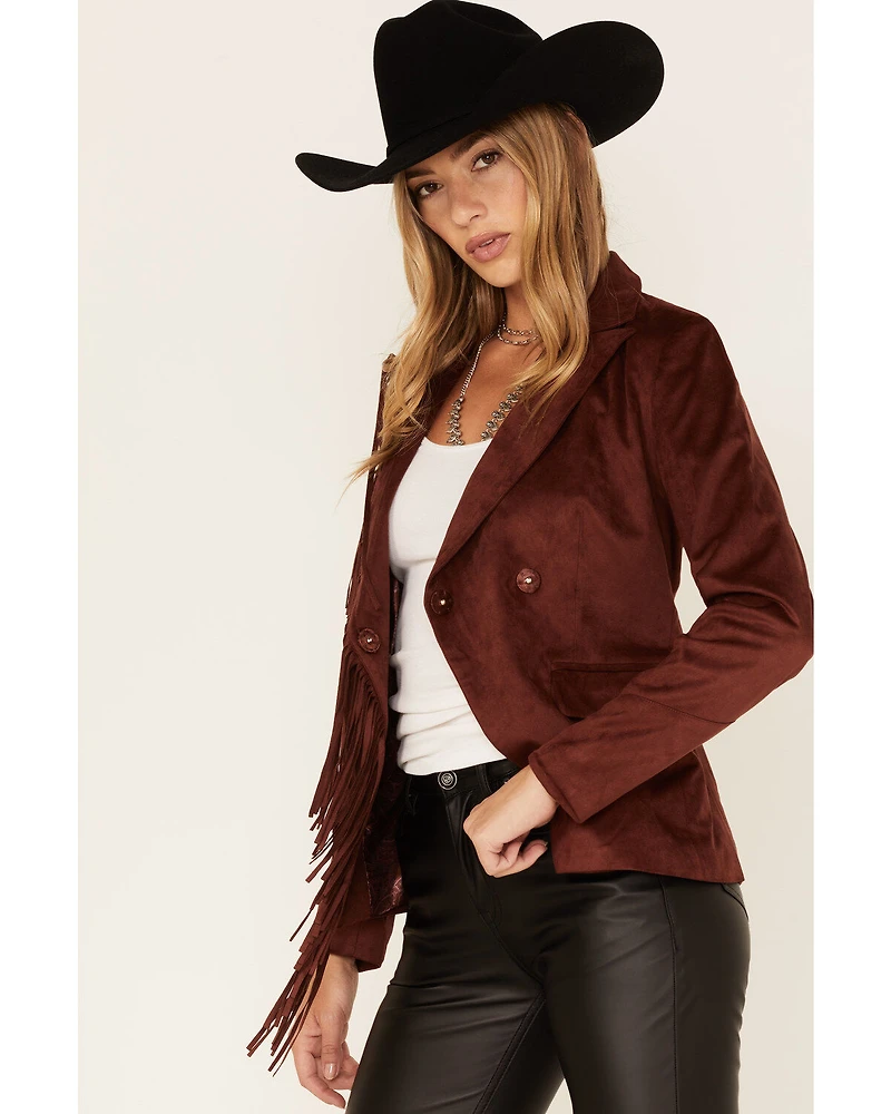 Shyanne Women's Fringe Faux Suede Blazer