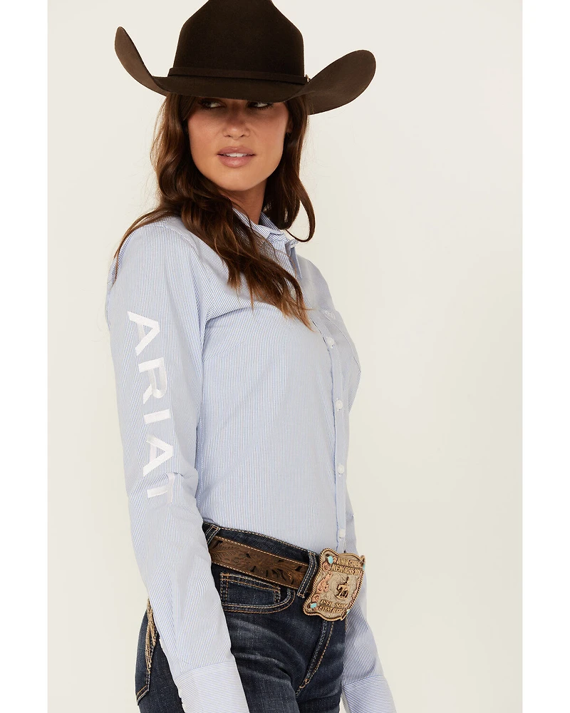Ariat Women's Striped Team Kirby Long Sleeve Button-Down Stretch Western Shirt