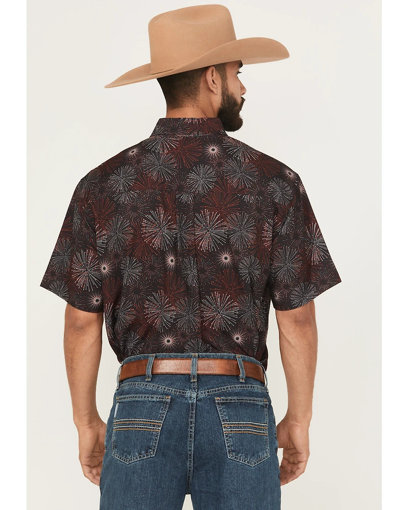 Cinch Men's Printed Short Sleeve Button-Down Performance Stretch Western Shirt