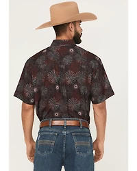 Cinch Men's Printed Short Sleeve Button-Down Performance Stretch Western Shirt