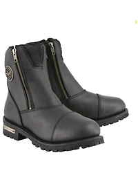 Milwaukee Leather Women's Super-Clean Double Sided Zipper Entry Boots - Round Toe