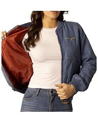 Kimes Ranch Women's Marino Denim Bomber Jacket