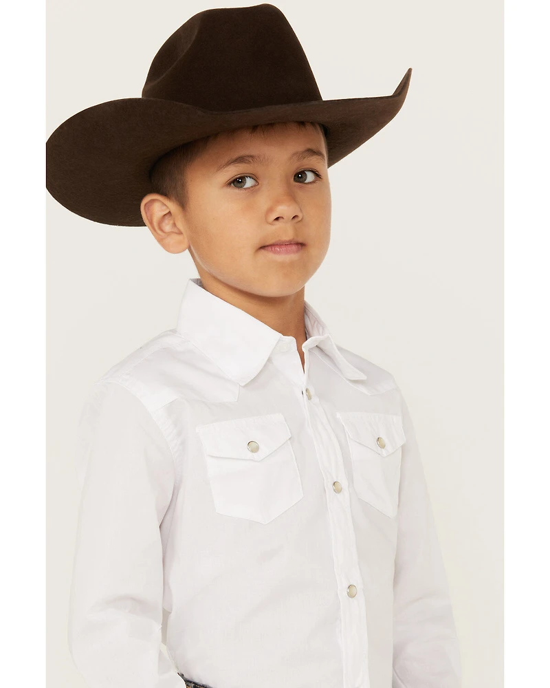 Wrangler Boy's Dress Western Solid Snap Shirt