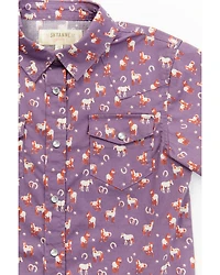 Shyanne Toddler Girls' Printed Short Sleeve Snap Western Stretch Shirt
