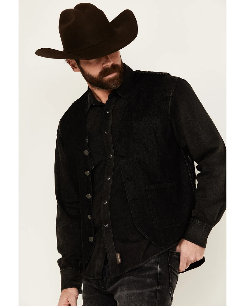 Moonshine Spirit Men's Innovator Pinstripe Denim Vest