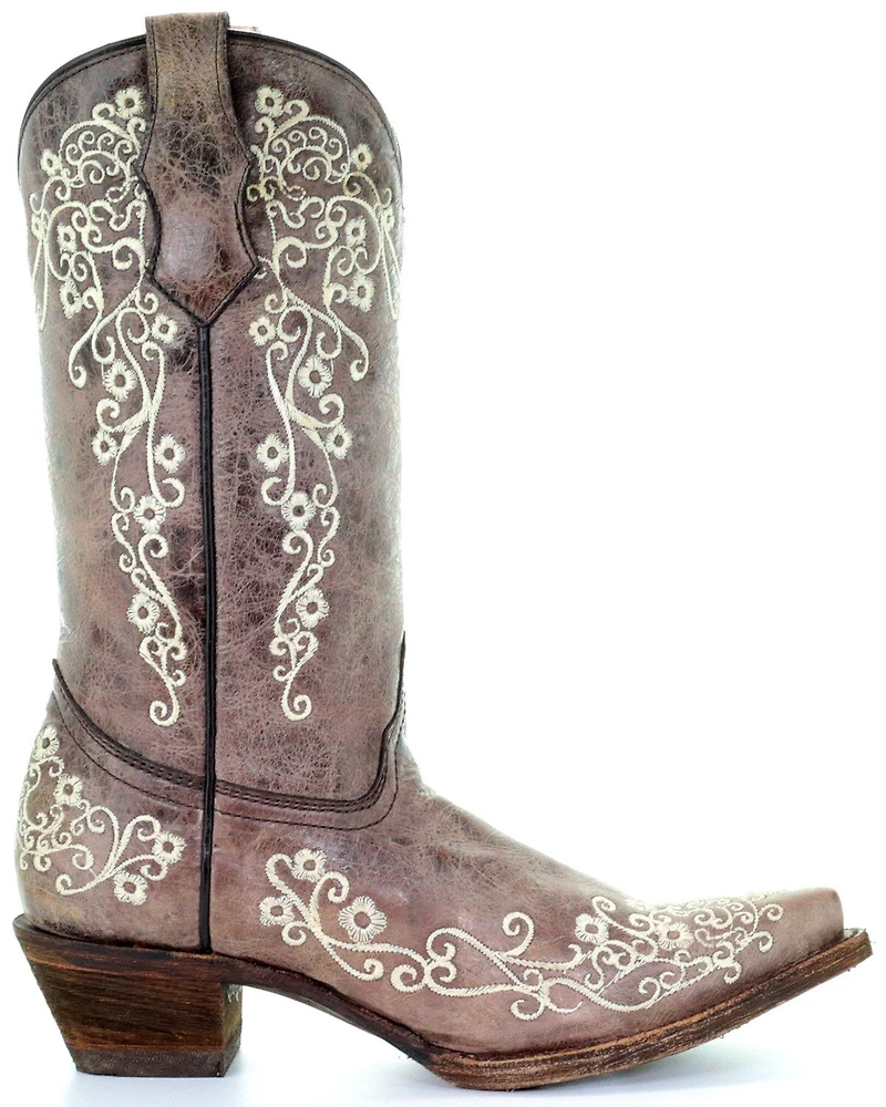 Corral Girls' Scroll Embroidery Western Boots