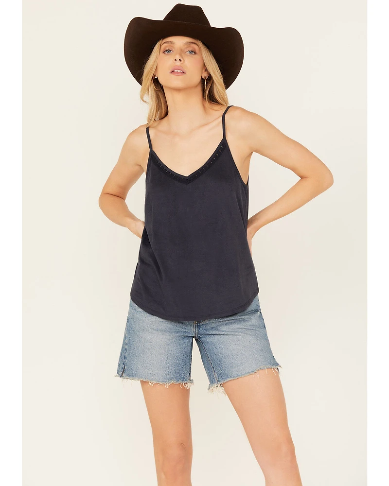 Shyanne Women's Crochet Trim Faux Suede Cami