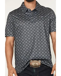 Panhandle Slim Men's Medallion Print Short Sleeve Snap Performance Polo