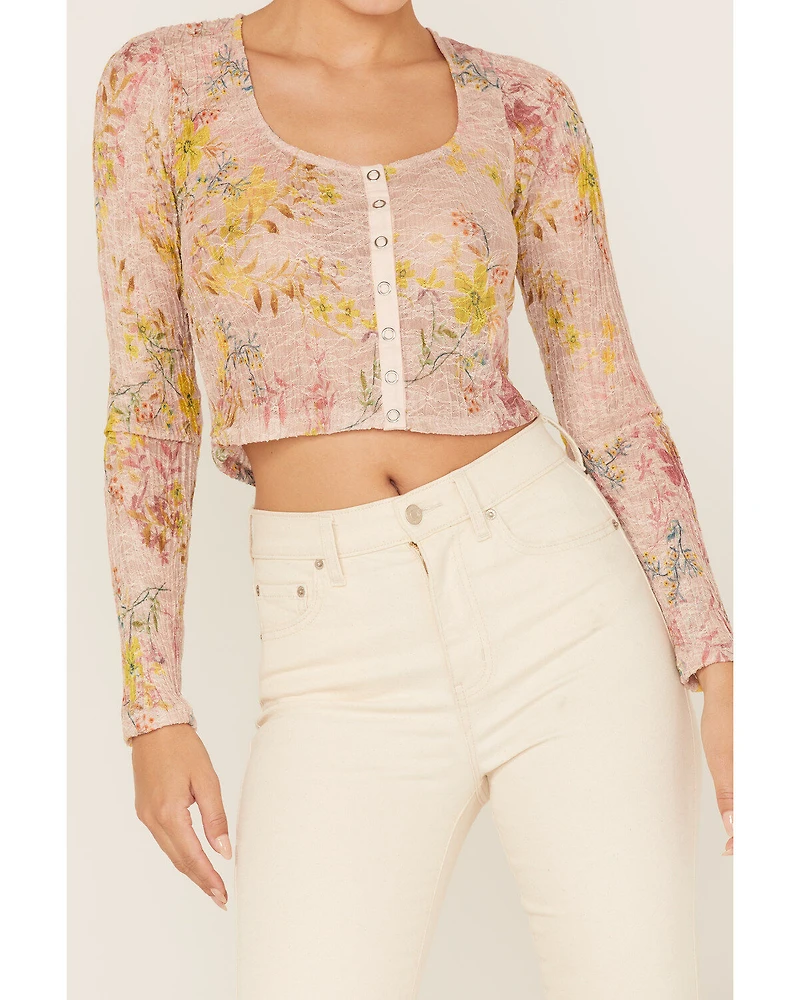 Free People Women's Angelina Floral Print Crop Top